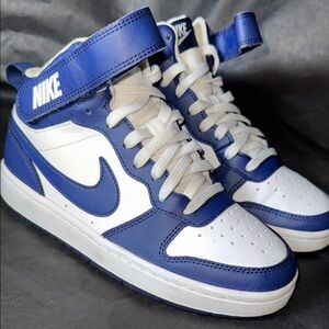 Nike Court Borough Mid 2 GS Blue White High Top Sneakers Youth 4Y